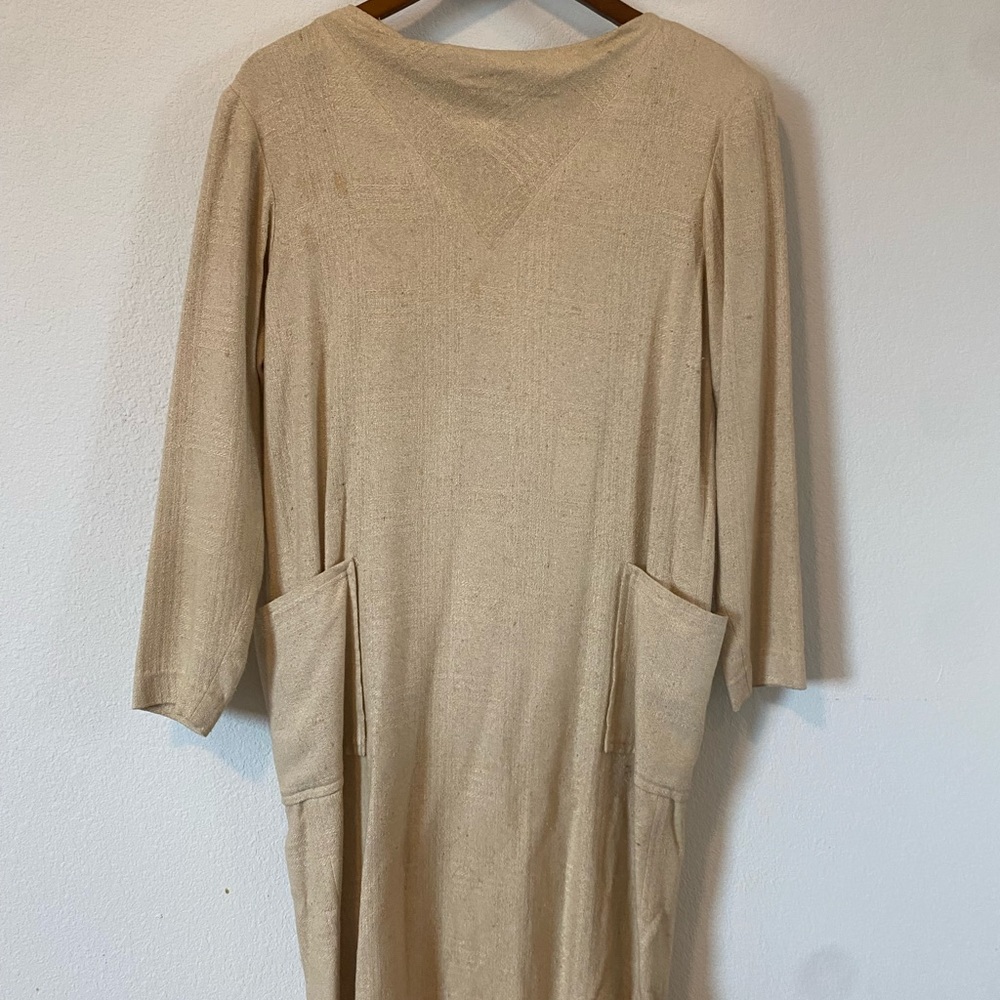 Burlap dress with pockets. - Picture 3 of 3